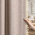 Blush Beige Boho Blackout Curtains 84 Inch 2 Panels by Unknown