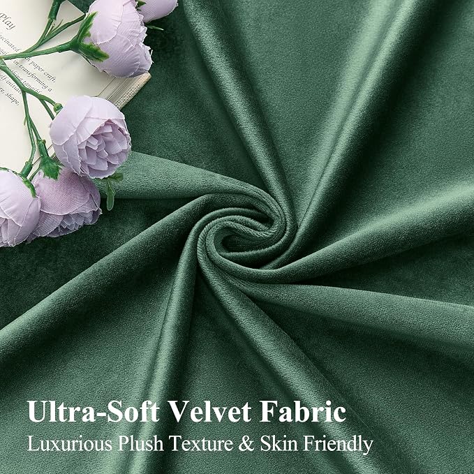 Green Velvet Curtains 96 Inches - Image 5