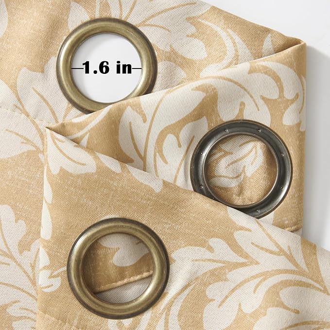 jinchan Brown Floral Blackout Curtains 84 Inch Farmhouse Grommet 2 Panels | - Image 7