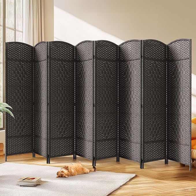 8 Panel Room Divider, Privacy Screen & Room Separation, Extra Wide | Paper by Jostyle