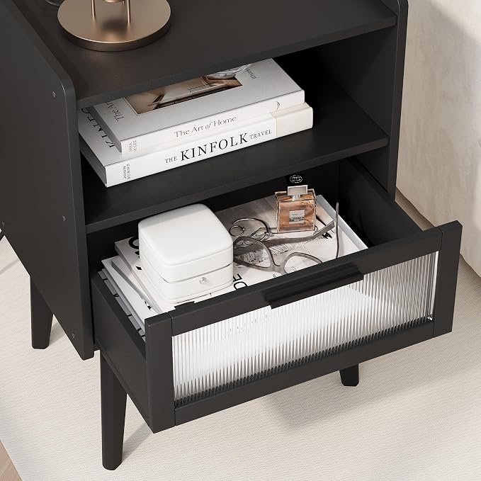 MMEOLUOOK Nightstand with Charging Station, Bedside Tables, End Table Side - Image 7