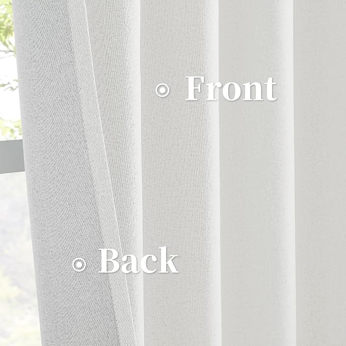 90 Inch Linen Textured Curtains Blackout - Image 4