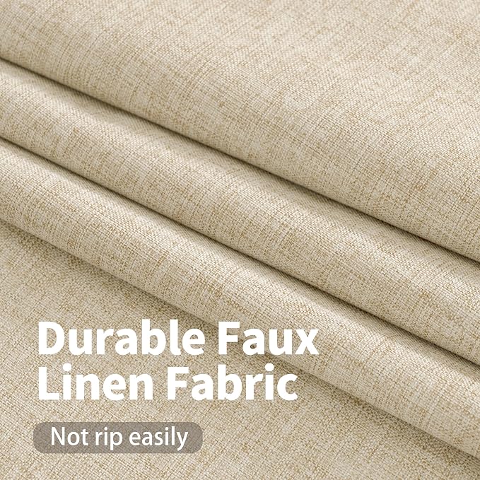 YoungsTex Natural Linen Blackout Curtains 72 Inch Length - Image 5