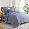 Levtex Home - Cross Stitch Chambray Quilt Set - Twin Quilt + One Standard by LevtexHome
