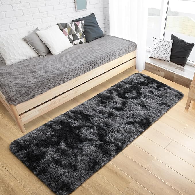 Fluffy Runner Rugs for Bedroom Aesthetic 2x6 Feet, Shag Soft Bedside Rug - Image 4