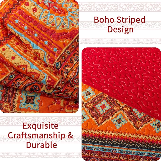 VAPUTAR Cotton Quilt Twin Size Bedding Set, 2 Pieces Twin Quilt Bedding Set | - Image 4