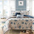 Madison Park Cottage Coastal Starfish Blue Twin Bedspread Set, Machine Washable by MADISONPARK