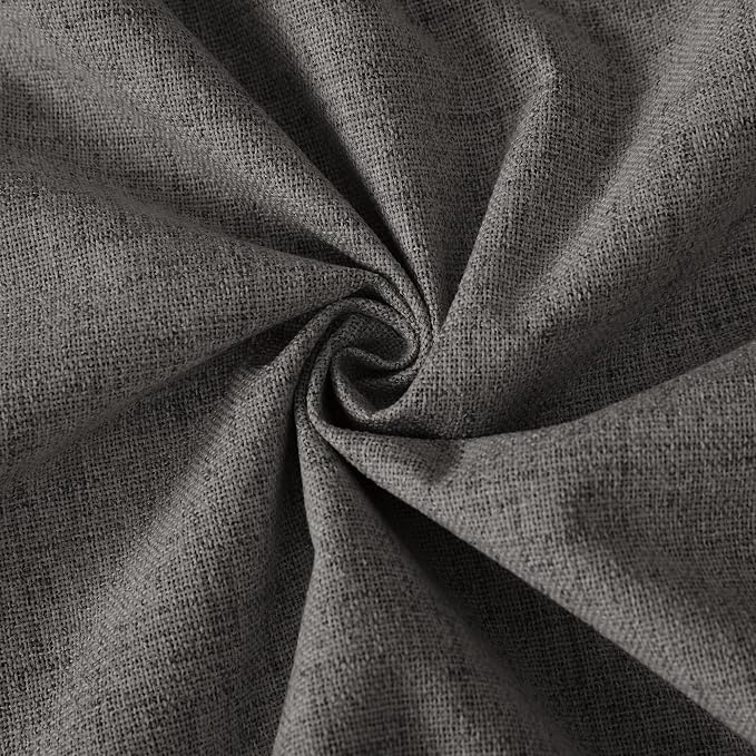 RYB HOME Pinch Pleated Back Tab Curtains Linen Textured 100% Blackout Curtains - Image 7
