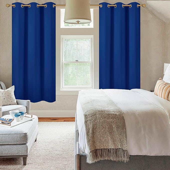 Diraysid Royal Blue Grommet Blackout Curtains - Image 7