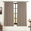 QJmydeco Dark Flax Blackout Linen Small Curtains 54 Inches Long by QJMYDECO