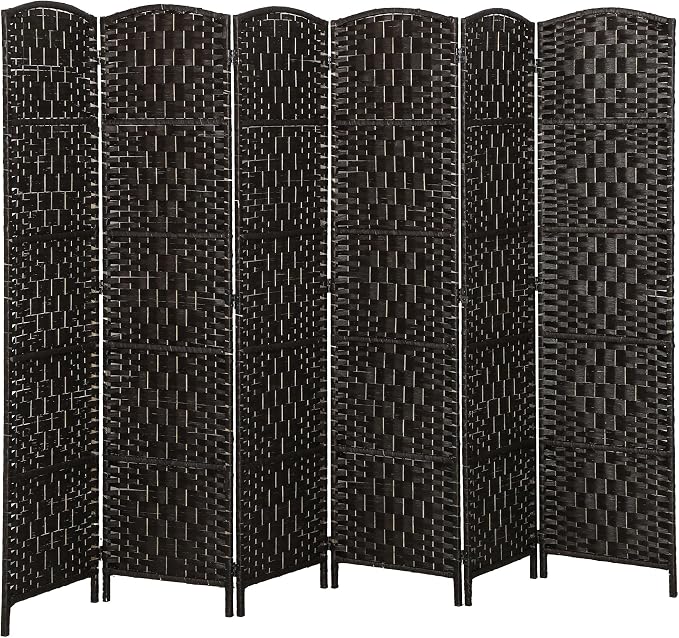 HOMCOM Room Divider 6-Panel, 6FT-Tall Folding Privacy Screen, Coffee | by HOMCOM