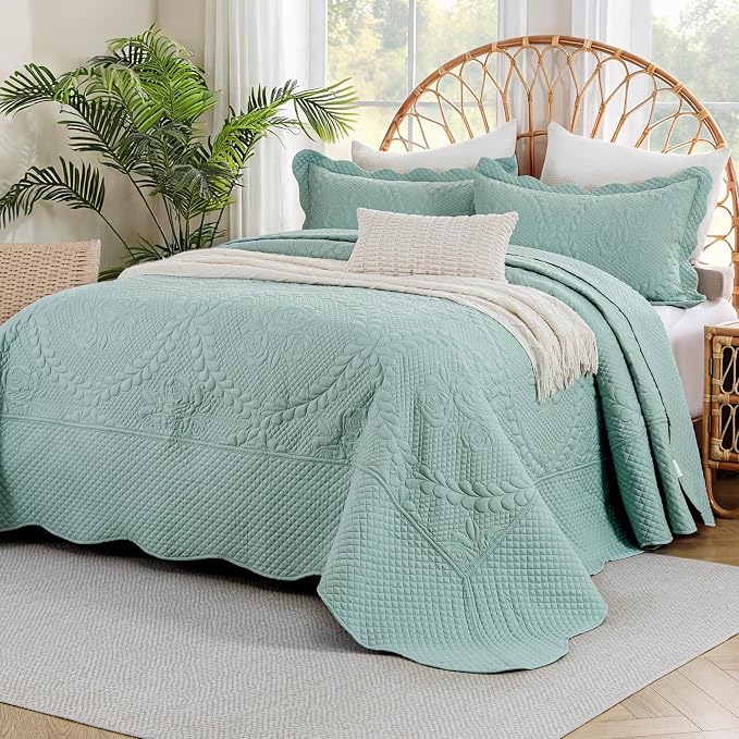 EVENHUG Oversized King Bedspreads California King Quilt Set by EVENHUG