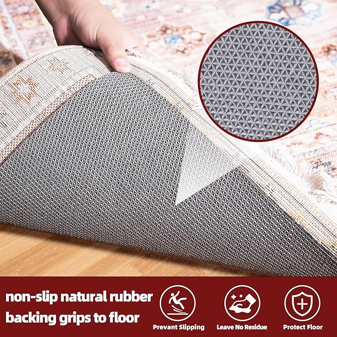 BAGAIL Felt and Natural Rubber Backing Rug Pads 1/8” Thick, 8 x 11 Ft Non Slip Rug Gripper Keep Rugs in Place, Under Area Rug Protective Cushioned Pads, Carpet Runners, Hardwood Floors Protection