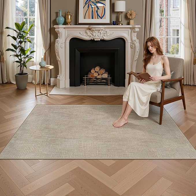 4x6 Area Rug, High-Low Pile Washable Rug by Valenrug