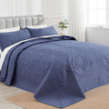 Navy Blue 138x122 Extra Wide Oversized King Quilts by EnjoyYourLife