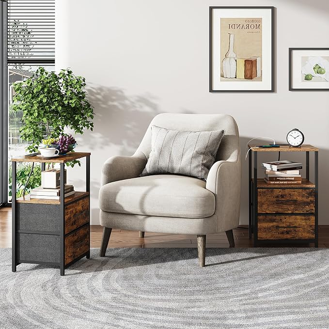 TUTOTAK Nightstands Set of 2, End Table - Image 5