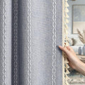 Blue 100% Boho Blackout Curtains 84 Inch 2 Panels by Unknown