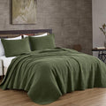 Chezmoi Collection Kingston Queen Size Bedspread Set, 3-Piece Olive Green by ChezmoiCollection