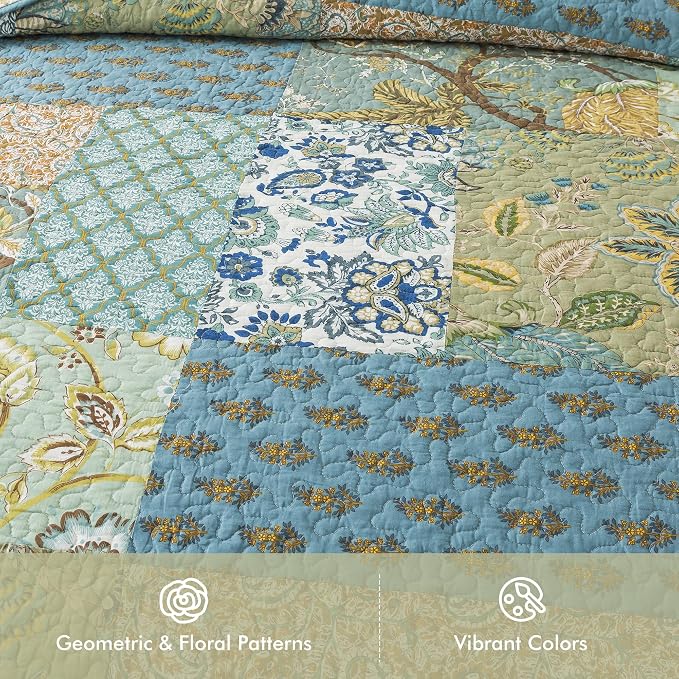 Etwel 100% Cotton Patchwork Queen Size Quilt Set - Image 3