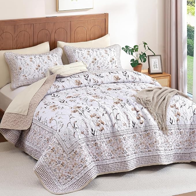 WONGS BEDDING Floral Quilt Set King - Image 2