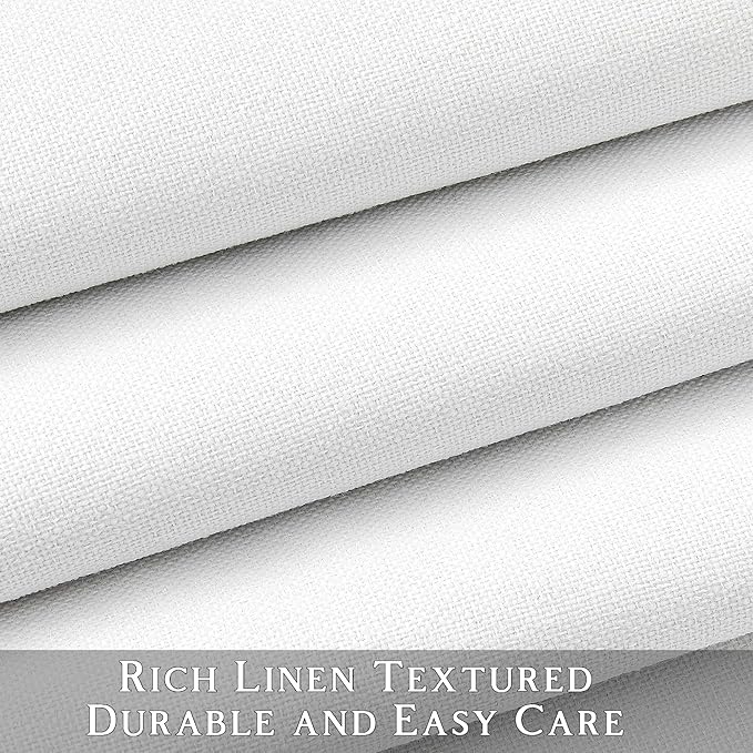 ChrisDowa 100% Blackout Pure White Solid Curtains 84 Inches Long 2 Panels for Bedroom Living Room,Farmhouse Room Darkening Thermal Insulated Soundproof Grommet Top Window Treatment Drapes,52x84