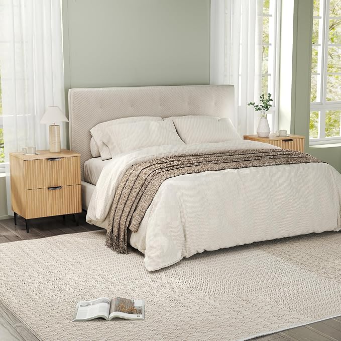 SUNWAVE Fluted Nightstand Set of 2, Modern Night Stands - Image 2