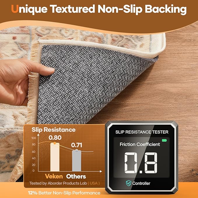 Veken Non Slip Cushioned Runner Rug Pad Gripper 2 x 8 Ft, Felt and Silicone Backing, 1/4 inch Thick Carpet Liner for Hardwood Floors and Finishes, Under Area Rugs Anti Skid Mat, Keep Rugs in Place