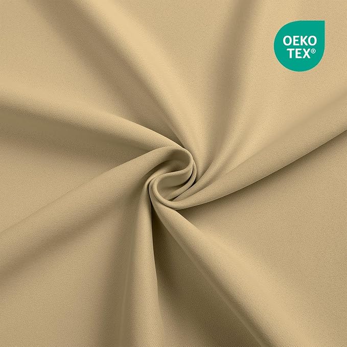 CUCRAF Beige Blackout Curtains 108 Inches Long, Thermal Insulated Noise - Image 5