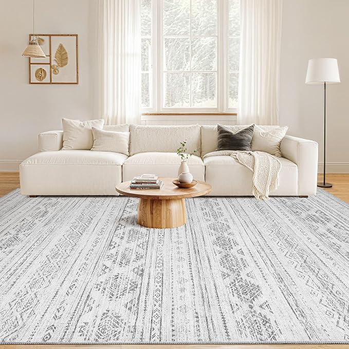 Nakagishi 6x9 Area Rugs Living Room: Washable Boho Large Neutral Soft Farmhouse - Image 5