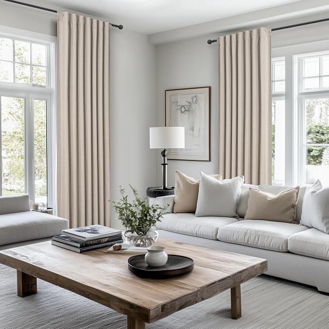 Full Blackout Taupe 100 Inch Long Curtains - Image 5