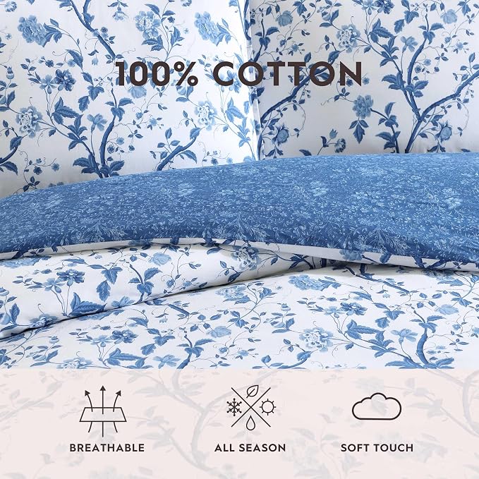 Laura Ashley - King Comforter Set, Reversible Cotton Bedding, Includes Matching - Image 5