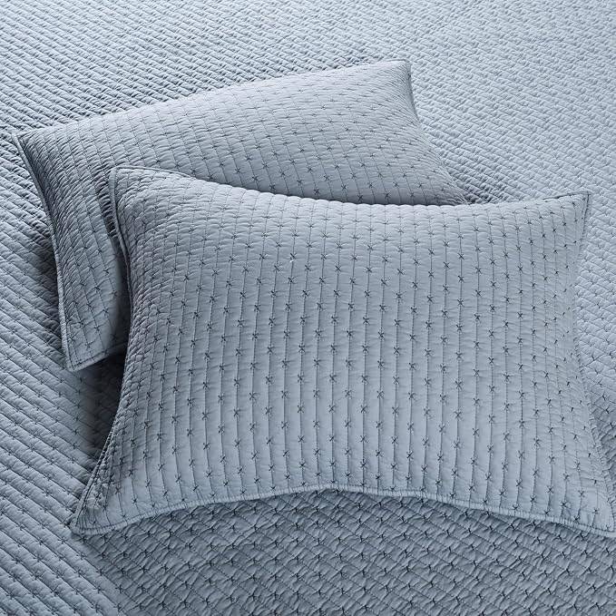 Levtex Home - Cross Stitch Chambray Quilt Set - Full/Queen Quilt + Two Standard - Image 9