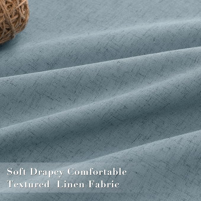 Joywell 100% Blackout Linen Curtains 84 Inches Long - Image 4