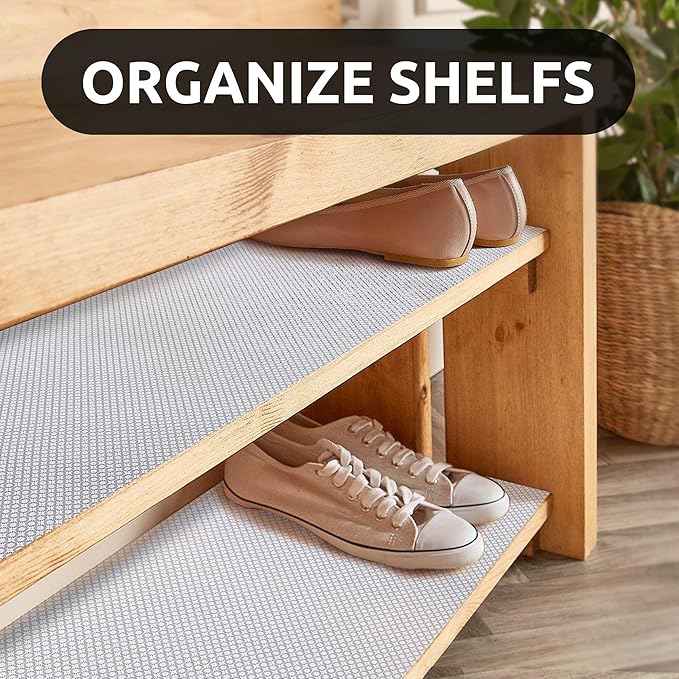 RAY STAR 12X120 Inch Shelf Liner for Kitchen Cabinets, Non-Adhesive Cabinet Liner Washable, PVC Drawer Liner for Dresser Non-Slip Bathroom (Black Circle)(3 Roll)