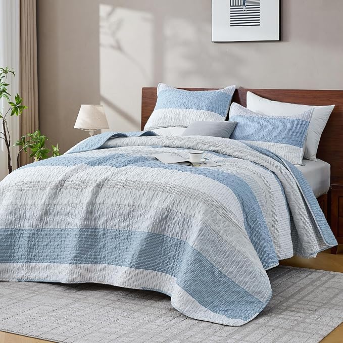 King Size Quilt Set Misty Blue - Image 7
