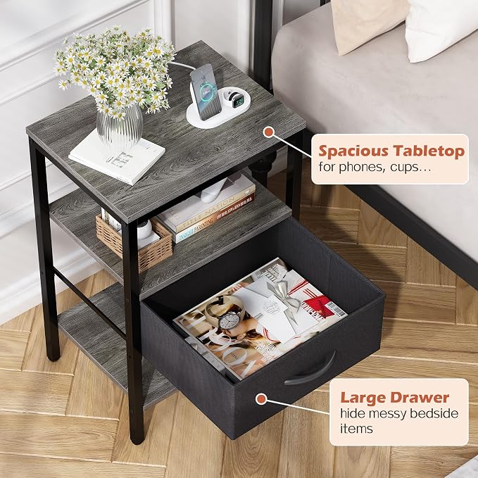 SUPERJARE Nightstand Set of 2 - Image 9