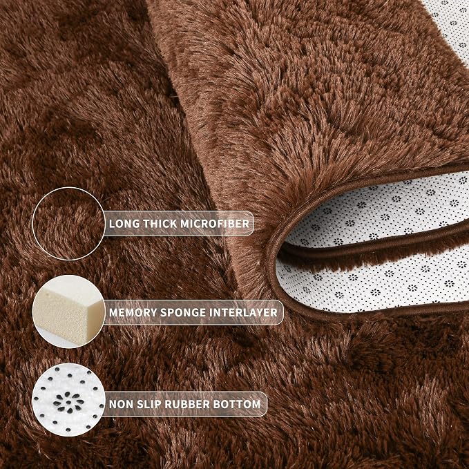 Super Soft Fluffy Rug for Bedroom, Modern Shaggy Fuzzy Kids Rugs for Living Room - Image 5