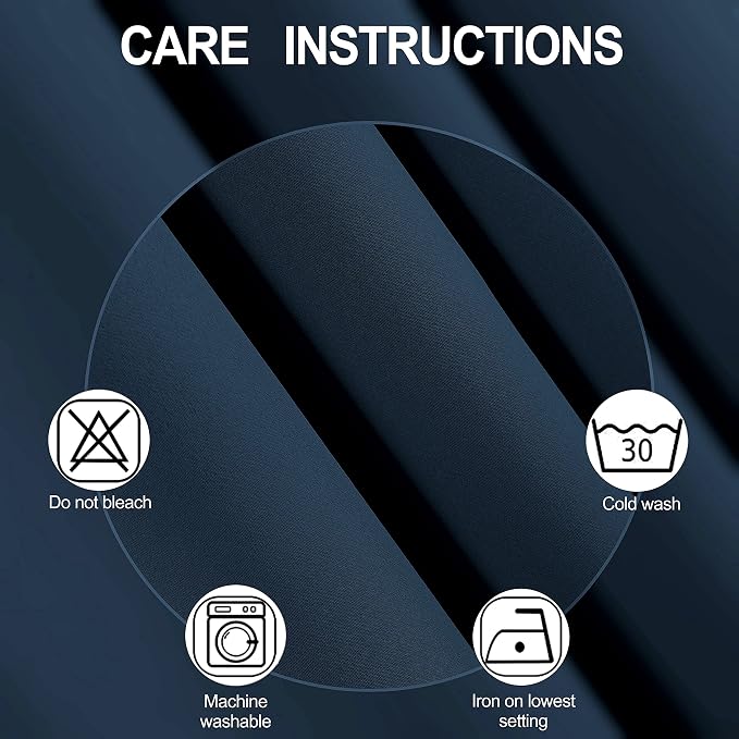 100% Blackout Navy Blue Curtains - Image 5