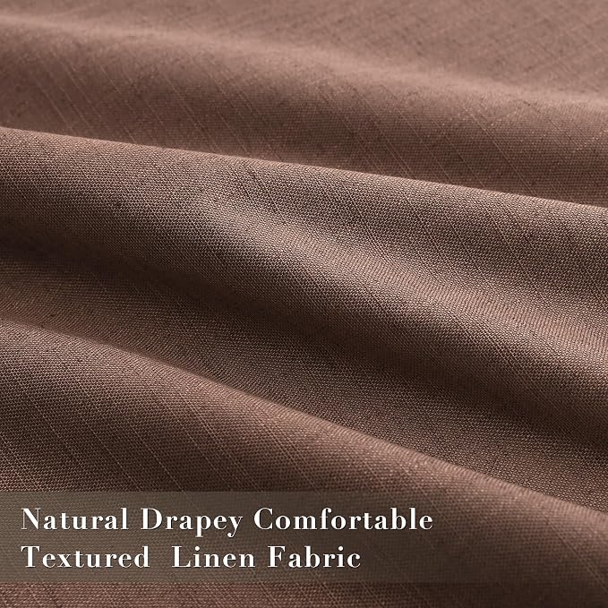 Joywell 100% Blackout Linen Curtains 102 Inch - Image 4