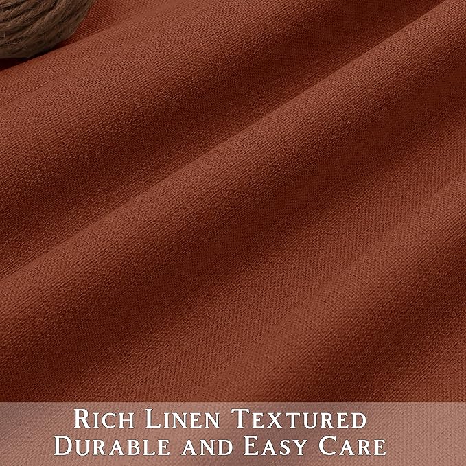 ChrisDowa 100% Blackout Terracotta Solid Curtains 72 Inches Long 2 Panels for Bedroom Living Room,Farmhouse Room Darkening Thermal Insulated Soundproof Grommet Top Window Treatment Drapes,52x72