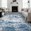 8x10 Area Rug Living Room: Modern Washable Indoor Soft Carpet Blue | by FXRHLP