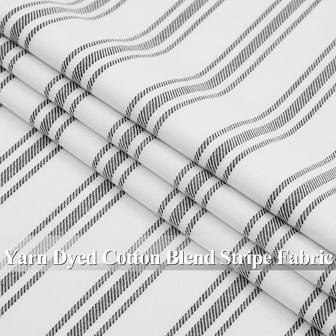 ZJDECOR Black White Striped Modern Full Blackout Curtain Panels, Isolate Light - Image 5