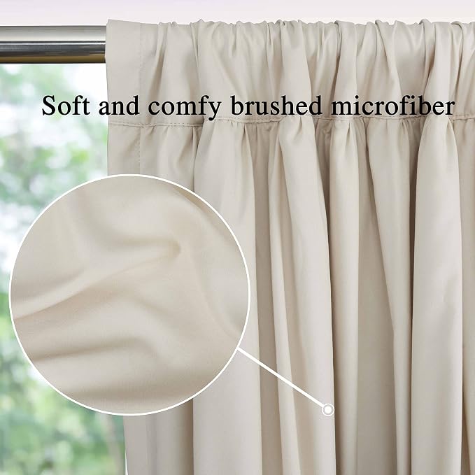 Thermal Insulated Window Curtains, Rustic Rod Pocket Drapes - Image 2