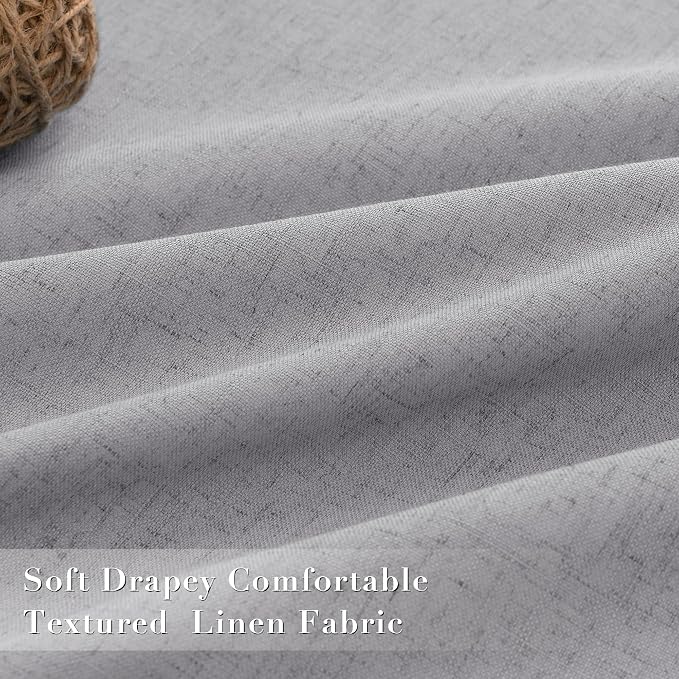 Joywell 100% Blackout Linen Curtains 80 Inches Long - Image 4