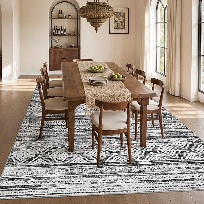 cotiled Boho 5x8 Area Rugs for Living Room: Soft Moroccan Washable Rug | Solve - Image 6