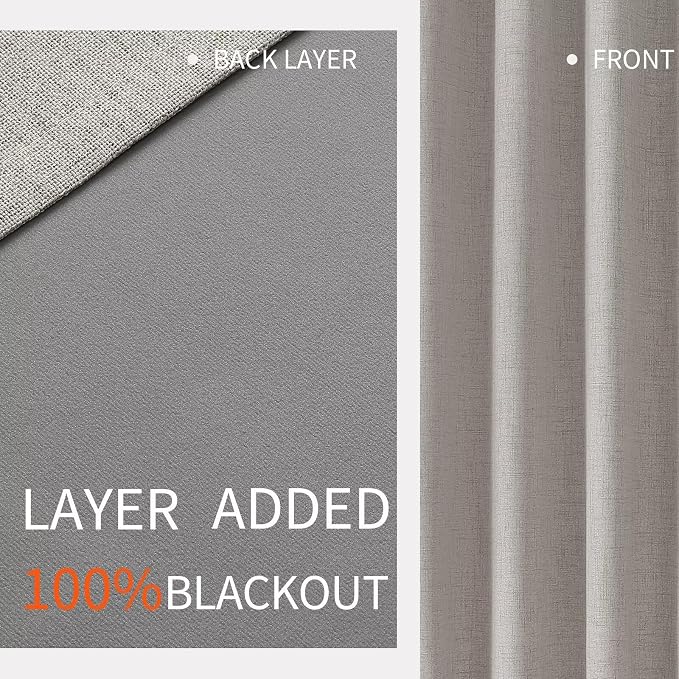 Joydeco Blackout Room Divider Curtains, Extra Wide Sliding Door Drapes Living - Image 3
