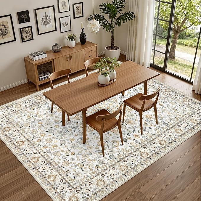8x10 Area Rugs Living Room: Washable Vintage Rug - Image 5