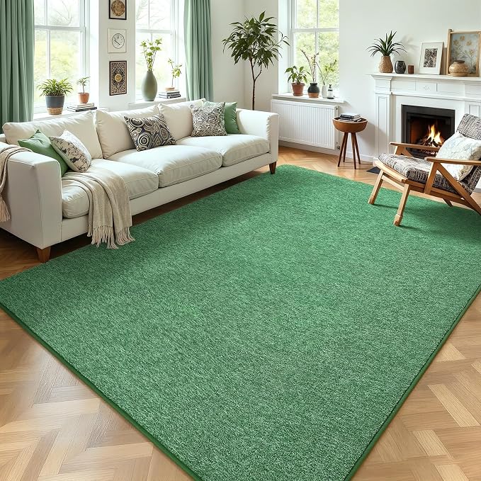 4x6 Area Rugs for Living Room Non Slip Dorm Bedroom Rug, Matte Green | Modern by AROGANAREARUG