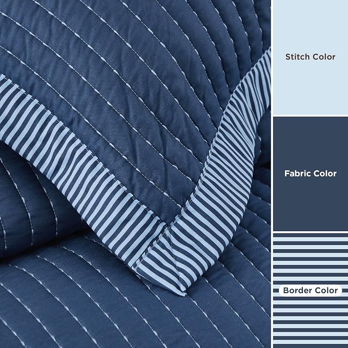 Bedsure King Size Quilt, Lightweight Striped Thin Comforter, Ultra Soft - Image 4