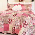 Cmfshape Summer Floral California King Bedspread, Romantic Pink Quilt Set King by cmfshape-quiltset